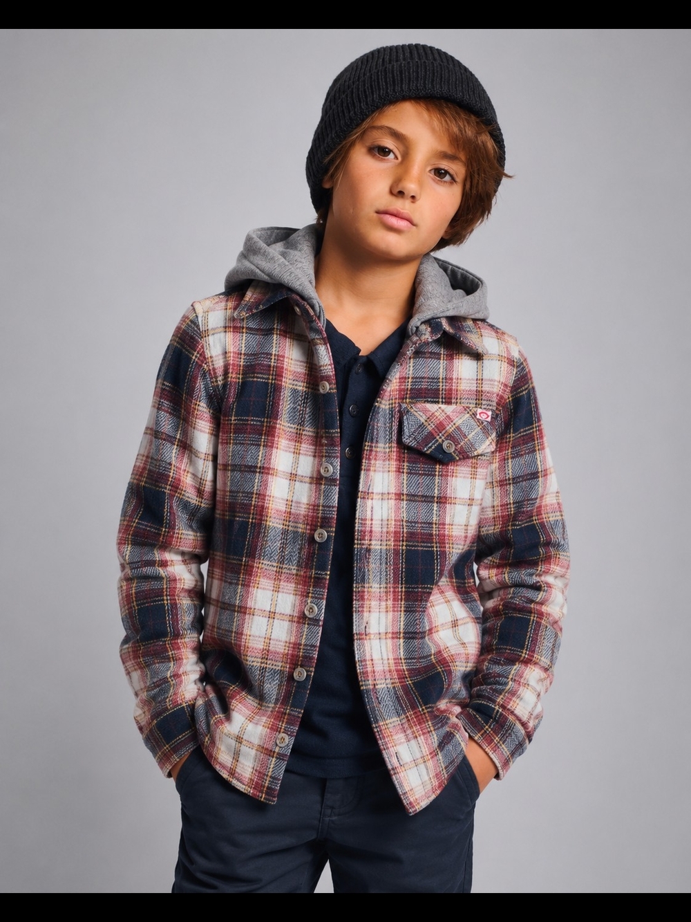Boys Appaman Glen Hooded Jacket Shirt Size 8-10 Hoodie Sweater